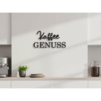 Holzschriftzug Kaffee Genuss - Dekorative Wanddeko Für Küche, Esszimmer & Café von DiyStudioKraft