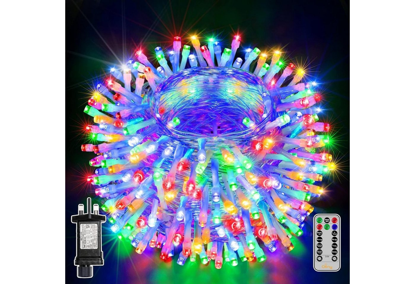 Diyarts LED-Lichterkette, 600-flammig, 60m, 8 Lichtmodi, Timer & Memory, IP44 Wasserdicht von Diyarts