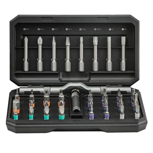 42 in 1 Ratschenschraubendreher -Set, DIY -Magnetschraubendreher -Set, Magnet -Werkzeug -Kit mit Abnehmbarem Griff und Multi -Bit, Tragbarer Speichergehäuse für Reparaturen von von Diyeeni