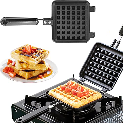 Antihaft Waffeleisen, 30 x 14.5cm Sandwichmaker mit Langer Griff, Waffle maker, Waffelbackform, Antihaftbeschichtete abnehmbare Platten von Diyeeni