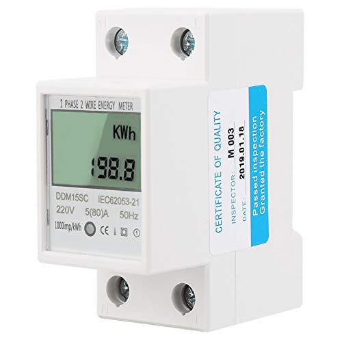 Digitaler Stromzähler Zweiphasig für Hutschiene, Multifunktion LCD Wattmeter Elektrozähler mit S/U Kabel Diagramm von Diyeeni