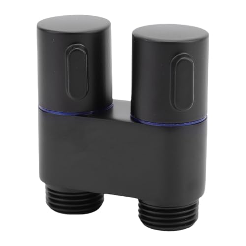 Diyeeni 1 In 2 Out -Winkelventil, Doppelsteuerungswinkelventil Weites Anwendung G1/2 für die Toilette (BLACK) von Diyeeni