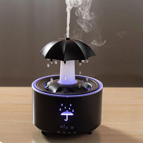 Diyeeni Fernbedienung Aromatherapie Diffusor -Luftbefeuchter mit Farbenfrohen Lichtern, Rotierender Regenschirmform und Multi -Timer -Optionen für Schlafzimmer (EU-Stecker) von Diyeeni