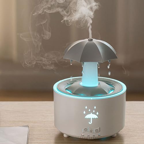 Diyeeni Fernbedienung Aromatherapie Diffusor -Luftbefeuchter mit Farbenfrohen Lichtern, Rotierender Regenschirmform und Multi -Timer -Optionen für Schlafzimmer (EU-Stecker) von Diyeeni