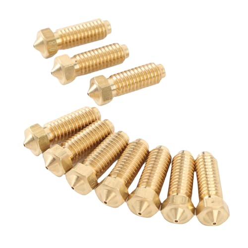 Diyeeni Hotend -Düsen, Messingdüse CNC CNC Anti -Coging Verarbeitung 10 Pcs Maximal 600 Mm/s 320 ℃ Temperaturwiderstand Zum Ersetzen eines 3D Druckers für Kombinationen (0,8 mm) von Diyeeni