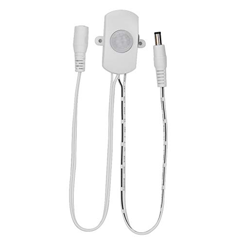 Diyeeni Infrarot Bewegungsmelder 120 Grad 7m Reichweite, Mini PIR Motion Sensor Switch mit Einstellbarem Verzögerung, LED Stirp Sicherheitssystem (DC 5V-24V 5A)(Weiß) von Diyeeni