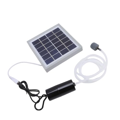 Diyeeni Sauerstoffmesser des Solarzontens, Leichter Sauerstoffsauerstoffpumpe mit Geringem Rausch -effizientem Rauschen für Aquarium (GREY) von Diyeeni