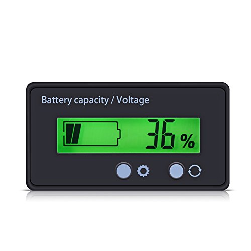 Diyeeni Spannungsmesser LCD Display Grün Beleuchtetes Universalpanel Digitalanzeige Spannungsmessgerät Kapazität Voltmeter-Monitor, anwendbar für Batterie- oder Batterieausrüstung. von Diyeeni