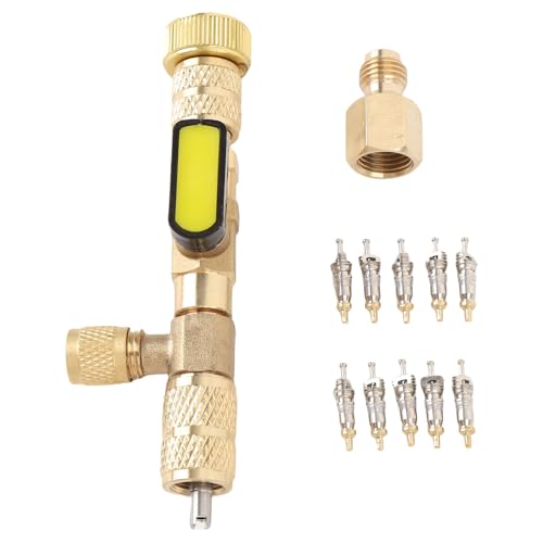 Diyeeni Ventilkernentfernungswerkzeug, SAE 1/4 5/16 Anschlussentfernung Set Hohe Festigkeit mit 10 Kernen für R22 R12 R407 R410 R404 R32 Diyeeni Ventilkernentfernungswerkzeug, SAE 1/4 5/16 Anschlussentfernung Set Hohe Festigkeit mit 10 Kernen für R22 R12 R407 R410 R404 R32 von Diyeeni