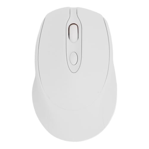 Schnurlose Maus, Tragbare Computermaus, 2,4 GHz mit USB-Empfänger, 3 Stufen 1600 DPI, Leise Optische Ergo-Mäuse, Wiederaufladbarer 500-mAh-Akku, für PC-Laptop (White) von Diyeeni