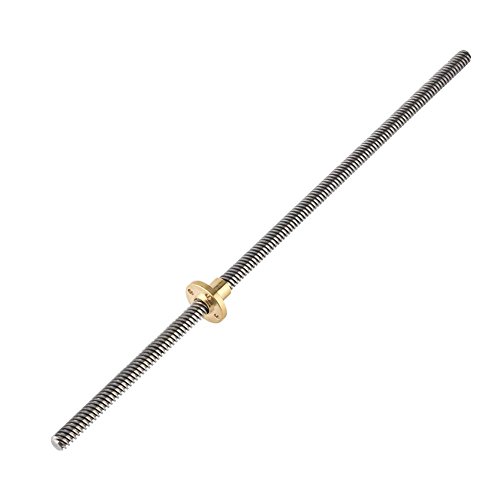 Zubehör für 3D-Drucker, T8 Spindel, Trapezgewindel, Bleischraube + Mutter T8, 2 mm, Schraubdraht 8 mm, Edelstahl, für Schrittmotor (330 mm) von Diyeeni