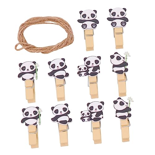 diyfixlcd Mini-Wäscheklammern mit Panda-Motiv, für Musiknoten, Dekoration, Scrapbooking, Verzierungen, Wäscheklammern, zum Aufhängen von Fotos, Holzkleiderklammern, Fotopapierklammern, Panda-Form von diyfixlcd