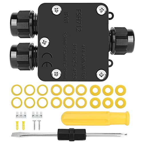 Abzweigdose Wasserdicht, Verteilerdose Außen Wasserdicht, Abzweigdose IP68, 2 Wege Junction Box, Verteilerdose Aussen,Erdkabel Klemmdose Verbindungsdose für Ø4mm-15mm Kabeldurchmesser von Diymoll