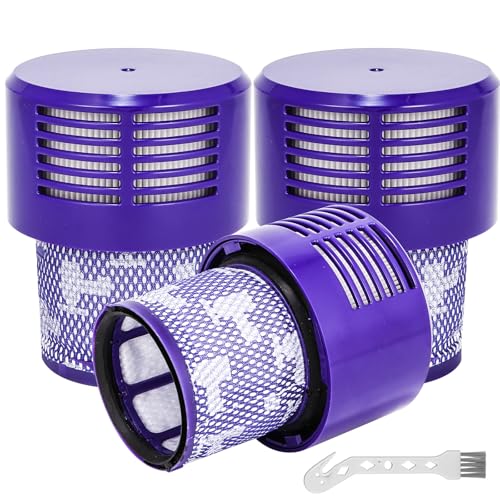 Filter für Dyson V10, Waschbar Ersatz Filter Kompatibel für Dyson Staubsauger V10 SV12 Cyclone Animal Absolute Total Clean Motörhead Akku Staubsauger Ersatzteil Ersetzen Sie # DY-969082-01,3 Stück von Diymoll