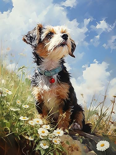 Diymood DIY Diamond Painting Hund Kit – 5D Diamant Bilder Tier für Erwachsene | Kunstvolle Strass Stickerei Sets für Home Dekoration | 30X40 cm Wanddekoration von Diymood