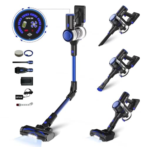 Diyuto Akku Staubsauger,33kPa Staubsauger mit stufenloser Geschwindigkeit,Intelligenter Automatikmodus & Detektionssensor, 180°Faltbarer Stick-Staubsauger,6-Ebenen Filter & 99,9% Staubaufnahme von Diyuto