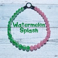 Watermelon Splash, Perlenhundehalsband, Sommer, Mini Super Leicht, Wasserfest, Zum Reinschlüpfen, Bunt, Einzigartig von DizzyLizzyDesignsCo