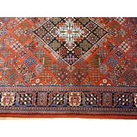 Heriz Azeri Teppich 244 X 163 cm Vintage Rost Blau Rot Beige Handgeknüpft in Der Türkei von DjoharianCollection