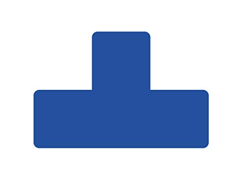 Djois, 197301 - Klebesymbol für Bodenmarkierung, T-Form, Blau, 10 Stück, Langlebiges PVC, Ungiftiger Kleber, Einfache Anwendung, Präzise Markierung, Lagerbereiche, Innen, LEAN Management von Djois