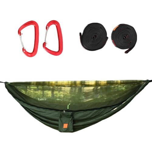 Djowyh Camping Hängematte - Outdoor Hängematte Mit Integriertem Mückennetz | Aufhängbar An Bäumen Als Freizeitausrüstung Mit Fliegenschutz Für Wanderungen Garten Und Trekking von Djowyh