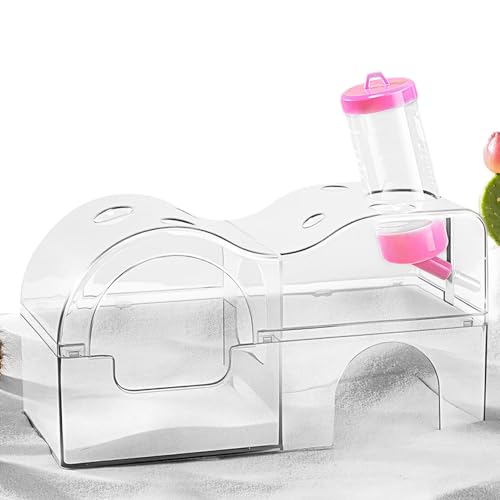 Djowyh Hamster Sandbad - Transparente Sandbad-Behälter - Schüssel Lebensraum Dekoration Für Kleintierkäfig Zwerghamster Mäuse Meerschweinchen von Djowyh