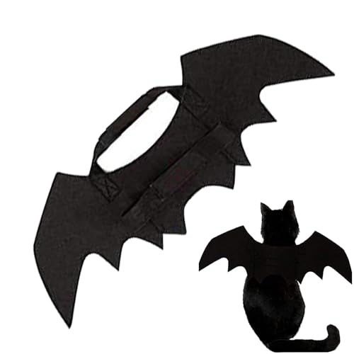 Djowyh Haustier Fledermausflügel,Schwarze Flügel Katzenkostüm Halloween Verkleidung - Filz Streichaccessoires Tierkleidung Verkleidung Cosplay Kätzchen Welpe Fest Feiertag Halloween Dekoration von Djowyh