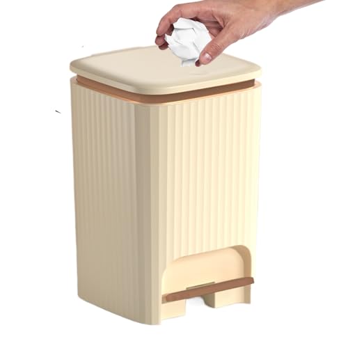 Djowyh Küchenmülleimer Mit Deckel - Küchen Pedal Mülleimer Mit Druckknopf | Geruchsdichter Und Leiser Müllbehälter Für Schlafzimmer Büro Wohnzimmer Badezimmer Waschraum Djowyh Küchenmülleimer Mit Deckel - Küchen Pedal Mülleimer Mit Druckknopf | Geruchsdichter Und Leiser Müllbehälter Für Schlafzimmer Büro Wohnzimmer Badezimmer Waschraum von Djowyh