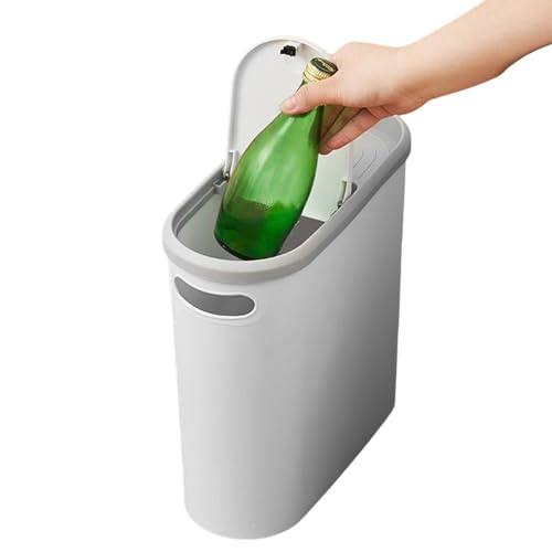 Djowyh Mülleimer - 10 Liter Abfalleimer Mülleimer, Mit Druckknopf Deckel Für Wohnheim Schlafzimmer Arbeitsplatz Toilette Waschbecken Wohnung Haus Innenbereich von Djowyh