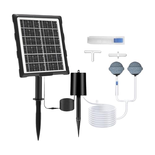 Djowyh Solar Teichbelüfter | Solar Teichbelüfter | 3 Arbeitsmodi Teich Sauerstoffbelüfter mit Schlauch und Ausströmerstein für Außenbereich von Djowyh