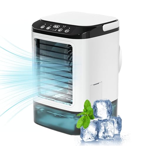 Djowyh Ventilator,Persönlicher anlagen-Tischventilator - Nachtlicht 3 Geschwindigkeiten Wassertank Für Zuhause Schlafzimmer Camping von Djowyh