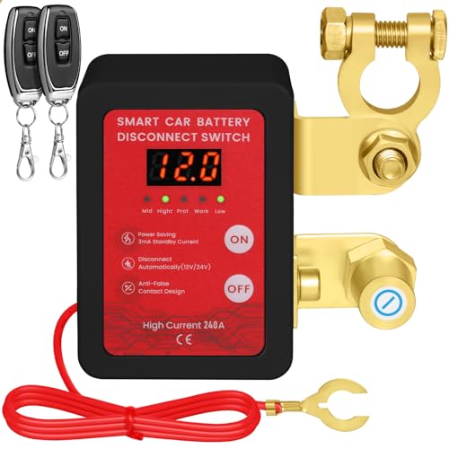 DkevEu Drahtloser Ferngesteuerter Auto Batteriewächter 12V mit Abschaltung LED Voltage Display 240A Batterie Trennschalter 12V für Auto, RV, ATV, LKW, Boot DkevEu Drahtloser Ferngesteuerter Auto Batteriewächter 12V mit Abschaltung LED Voltage Display 240A Batterie Trennschalter 12V für Auto, RV, ATV, LKW, Boot von DkevEu