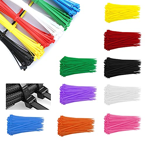 100 Stück Kabelbinder Nylon Kabelbinderhalter 100 mm x 2,5 mm Zugfestigkeit 18lb Klebrige Kabelklemme Set Kabelhalter für Kabelmanagement Hause und Büro (001-Schwarz) von Dkings