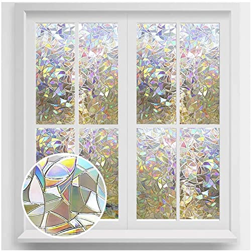 Dkings Fensterfolie Selbsthaftend Blickdicht Sichtschutzfolie Fenster 3D Sichtschutz Glasfolie Statisch Haftend UV-Schutz Dekofolie für Zuhause und Büro Milchglasfolie KA95 von Dkings