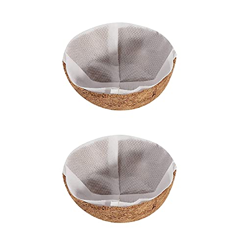 Ersatzeinlage Hanging Basket Kokoseinsätze für Blumenampeln 25cm Runde Kokostöpfe in Schalenform als Einlage für Hängekörbe und Anderen Pflanzgefäßen (2 Stück) von Dkings