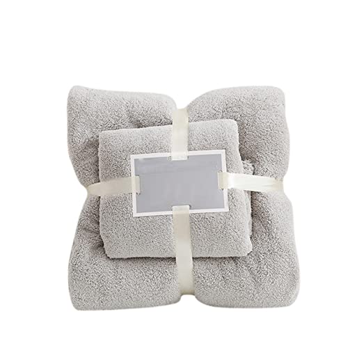 Ultra Soft Handtuch Set - Mikrofaser Korallenvlies Badetücher Weich Fleece Badetücher Handtücher für Dusche, Schwimmen, Reise, Camping, 1 Duschtücher 70 X 140cm + 1 Handtücher 35 X 75cm von Dkings