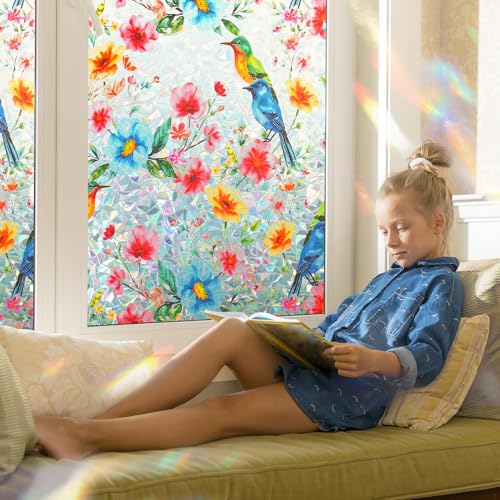 dktie Fensterfolie Blickdicht, Sichtschutzfolie Dekorative Fenster Bunt, Anti-UV Regenbogen Folie Fenster Statisch Haftend ohne Klebstoff für Büro, Wohnzimmer 44.5x200cm dktie Fensterfolie Blickdicht, Sichtschutzfolie Dekorative Fenster Bunt, Anti-UV Regenbogen Folie Fenster Statisch Haftend ohne Klebstoff für Büro, Wohnzimmer 44.5x200cm von Dktie