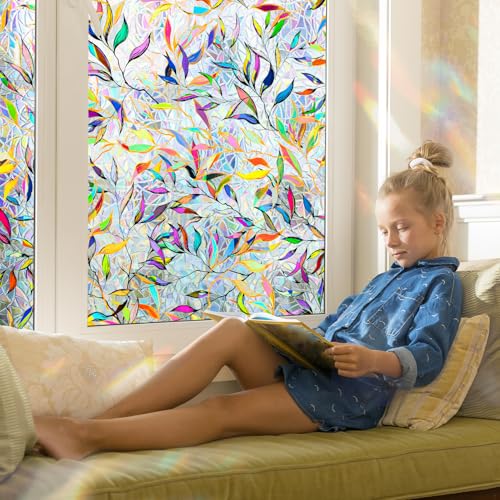 dktie Fensterfolie Blickdicht, Sichtschutzfolie Dekorative Fenster Bunt, Anti-UV Regenbogen Folie Fenster Statisch Haftend ohne Klebstoff für Büro, Wohnzimmer 44.5x200cm dktie Fensterfolie Blickdicht, Sichtschutzfolie Dekorative Fenster Bunt, Anti-UV Regenbogen Folie Fenster Statisch Haftend ohne Klebstoff für Büro, Wohnzimmer 44.5x200cm von Dktie