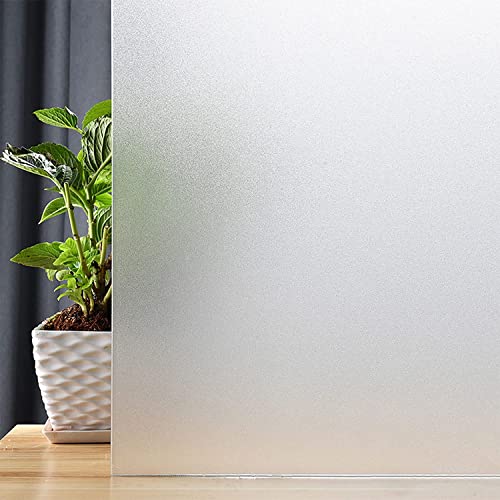 dktie Fensterfolie Blickdicht Folie Fenster Sichtschutz Selbsthaftend Blickdicht Milchglasfolie Anti-UV Statische Fensterfolien Für Zuhause Badzimmer oder Büro Sichtschutz 44.5x200cm von Dktie