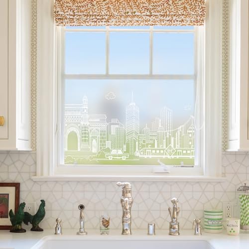dktie Fensterfolie Sichtschutzfolie Dekorative Fensterfolie Mit Weiße Stadtgebäude Blickdichte Milchglasfolie Statisch haftend, Ohne Kleber, UV-Schutz, Sichtschutz, Blendschutz 44.5x200cm dktie Fensterfolie Sichtschutzfolie Dekorative Fensterfolie Mit Weiße Stadtgebäude Blickdichte Milchglasfolie Statisch haftend, Ohne Kleber, UV-Schutz, Sichtschutz, Blendschutz 44.5x200cm von Dktie