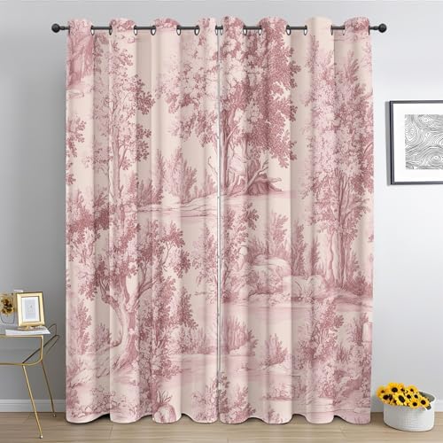 DlaQoryx Toile De Jouy Vorhang Blickdichter Wald Pflanze Verdunklungsvorhänge, Mit ösen Polyester Deko Gardinen für Schlafzimmer Wohnzimmer, H 137 x B 117 cm Curtains 2er Set DlaQoryx Toile De Jouy Vorhang Blickdichter Wald Pflanze Verdunklungsvorhänge, Mit ösen Polyester Deko Gardinen für Schlafzimmer Wohnzimmer, H 137 x B 117 cm Curtains 2er Set von DlaQoryx