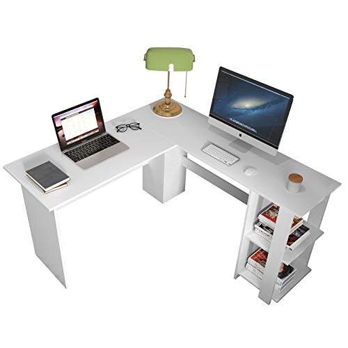 DlandHome Schreibtisch L Form mit Ablage Eckschreibtisch Weiß mit Stauraum Winkelschreibtisch Gaming Schreibtisch, großer Arbeitstisch Bürotisch Studie PC Laptop Tisch mit Schreibtischablage,Weiß DlandHome Schreibtisch L Form mit Ablage Eckschreibtisch Weiß mit Stauraum Winkelschreibtisch Gaming Schreibtisch, großer Arbeitstisch Bürotisch Studie PC Laptop Tisch mit Schreibtischablage,Weiß von DlandHome