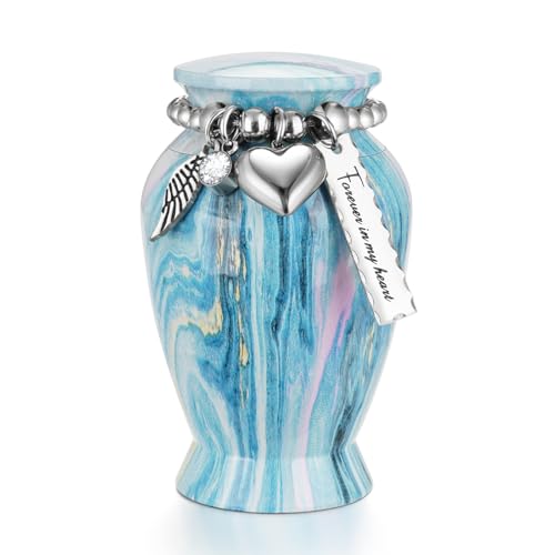 Dletay Kleine Urnen für menschliche Asche, Andenken, 7,1 cm, Mini-Urne für Damen und Herren, Aluminium, dekorative Beerdigungsurnen – Ozeanblau Dletay Kleine Urnen für menschliche Asche, Andenken, 7,1 cm, Mini-Urne für Damen und Herren, Aluminium, dekorative Beerdigungsurnen – Ozeanblau von Dletay