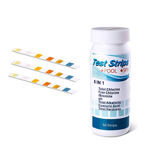 Pool PH Teststreifen,6 in 1 Pool Teststreifen für Pool/Spa/Whirlpool zum Testen von PH Wert/Gesamtchlor/Freies Chlor/Gesamtalkalität/Gesamthärte/Leicht zu Lesen,50 Stück Pool PH Teststreifen,6 in 1 Pool Teststreifen für Pool/Spa/Whirlpool zum Testen von PH Wert/Gesamtchlor/Freies Chlor/Gesamtalkalität/Gesamthärte/Leicht zu Lesen,50 Stück von Dlicsy