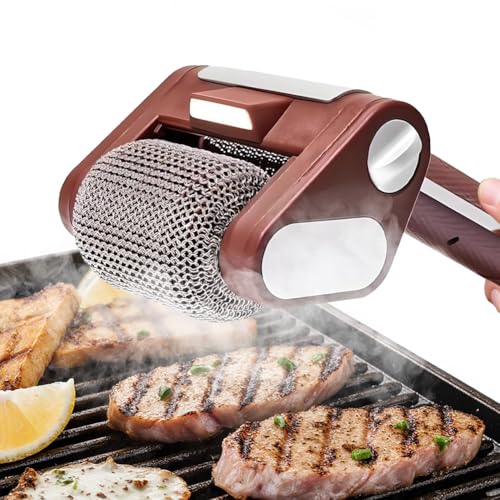 Elektrischer Grillreiniger,Leistungsstarke Elektrische GrillbüRste Mit Ersatzkopf,Bristle-Free ReinigungsbüRste Elektrisch Aus Edelstahl,GrillbüRste Elektrisch FüR BBQ & Grillrost. (Bürste) von Dlishka