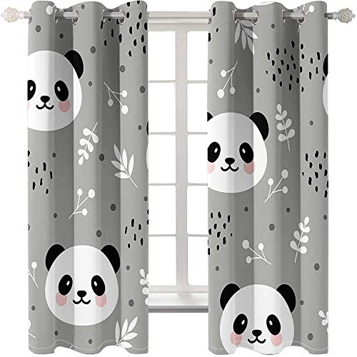 Verdunklungsvorhang Cartoon Panda Eleganter Verdunkelungsvorhang Thermovorhang Für Wohnzimmer Schlafzimmer & Kinderzimmer Gardine 140 * 160cm von Dliujkb