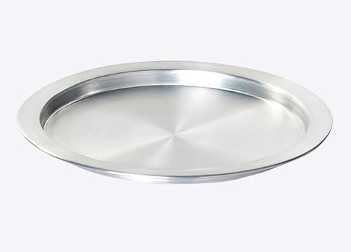 DLK - 45,7 cm XXL – großes Aluminium-Kunefe-Tablett, Kunafa-Teller-Set, Kunefe-Pfanne für Süßigkeiten, Kunafeh oder Kadaifi, Silber von Dlk