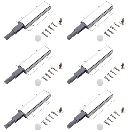DmDoyy Drucktüröffner Push to Open Türöffner, Push Open Magnet Tip On, Türen Möbel Schubladen Schranktür Magnetschnäpper Drucktüröffner, 6 Stück von DmDoyy