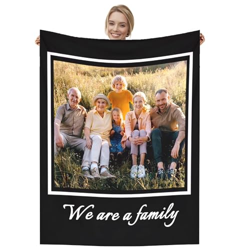 Dmkjdzsw personalisierte Decke mit Foto，Super Weich Mama Decke，Geschenke für Vater, Mutter, Kinder, Haustiere, Freunde oder Paare-A-100 * 130CM von Dmkjdzsw