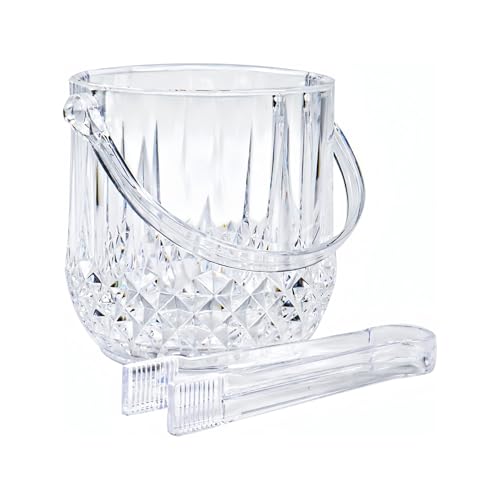 Dmnnlp 1.2L Acryl- Eiswürfelbehälter mit Zange,Champagnerkübel Eiswürfel-Kühler für Bar, Party (klar) von Dmnnlp