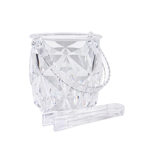 Dmnnlp 1.3L Acryl- Eiswürfelbehälter mit Zange,Champagnerkübel Eiswürfel-Kühler für Bar, Party, (klar) von Dmnnlp